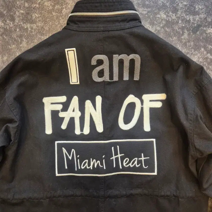 [BUNJANG] NBA Miami Heat Field Jacket - Black (Unisex) / NBA 마이애미 히트 야상 자켓입니다 - 블랙 (남여공용)