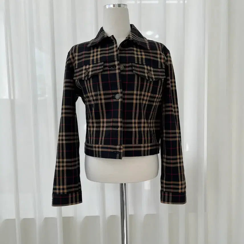 [BUNJANG] Burberry London Check Short Jacket M / 버버리 런던 체크 숏 자켓 M 정품