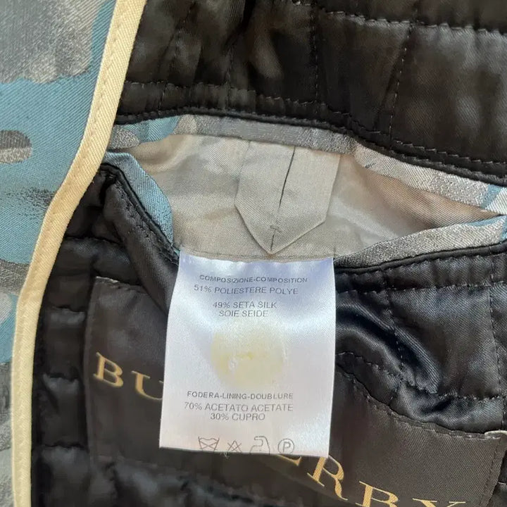 [BUNJANG] Burberry Prosum Leaf Pattern Trench Coat / 버버리 프로섬 블루 그레이 나뭇잎 패턴 트렌치코트 66(L) 정품