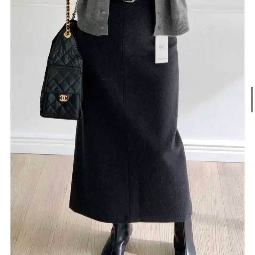 [BUNJANG] Afterglow H-Line Long Skirt Charcoal S / 애프터글로우 H라인 롱 스커트 차콜S , 새상품