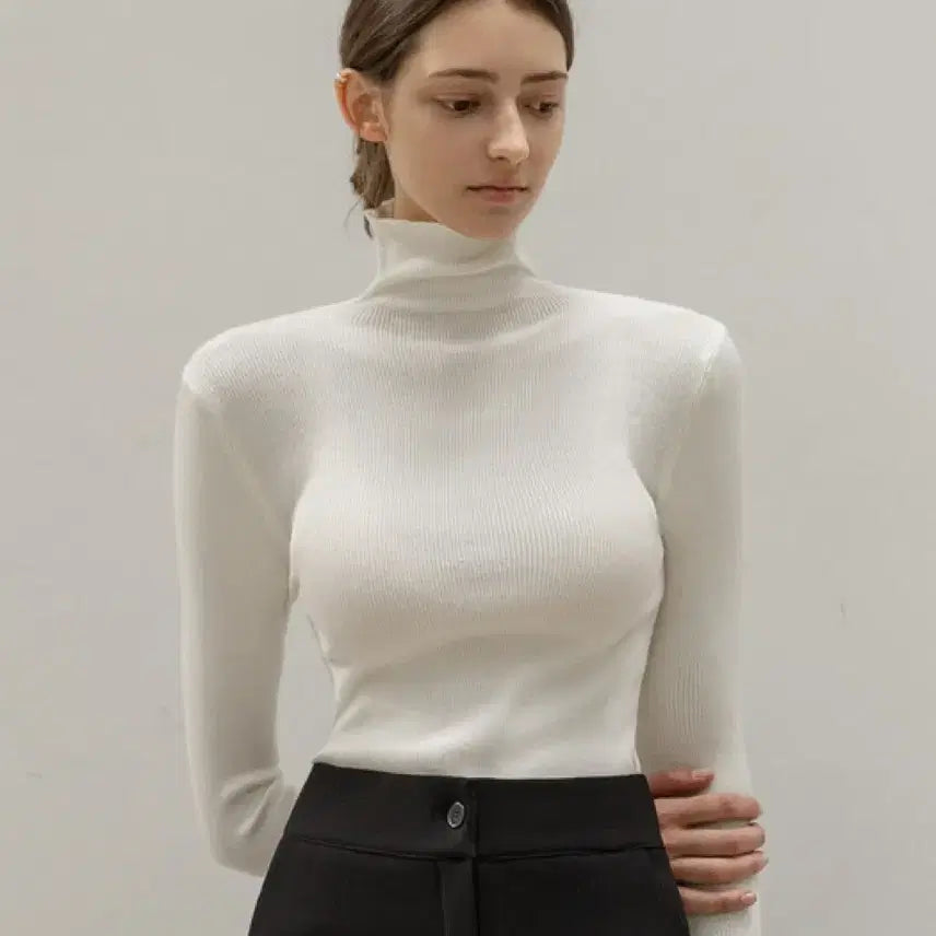 [BUNJANG] Nonenon High Turtleneck Knit - Black / 논앤논 하이 터틀넥 니트 - 블랙