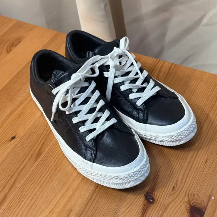 [BUNJANG] Converse One Star Leather Sneakers (Black, 230) / 컨버스 원스타 레더 여성 가죽 스니커즈 운동화 230 블랙
