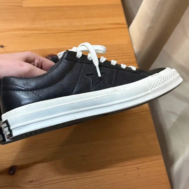 [BUNJANG] Converse One Star Leather Sneakers (Black, 230) / 컨버스 원스타 레더 여성 가죽 스니커즈 운동화 230 블랙