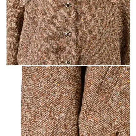 [BUNJANG] Mojo S. Phine Tweed Shearling Collar Jacket 66 / 미착용) 모조에스핀 트위드 양털 카라 자켓 66