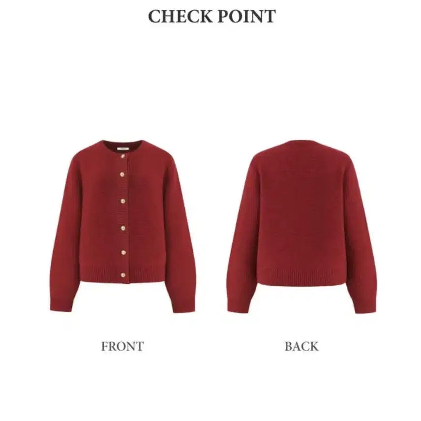 [BUNJANG] Depound Gold Button Wool Cardigan Red / (단종) 드파운드 골드 버튼 울 가디건_레드