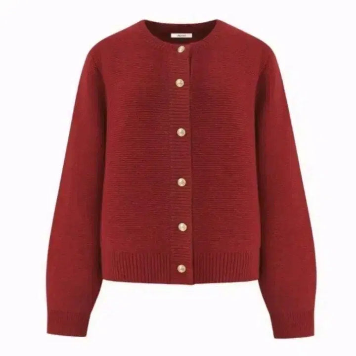 [BUNJANG] Depound Gold Button Wool Cardigan Red / (단종) 드파운드 골드 버튼 울 가디건_레드