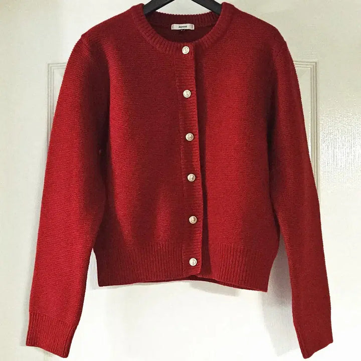 [BUNJANG] Depound Gold Button Wool Cardigan Red / (단종) 드파운드 골드 버튼 울 가디건_레드