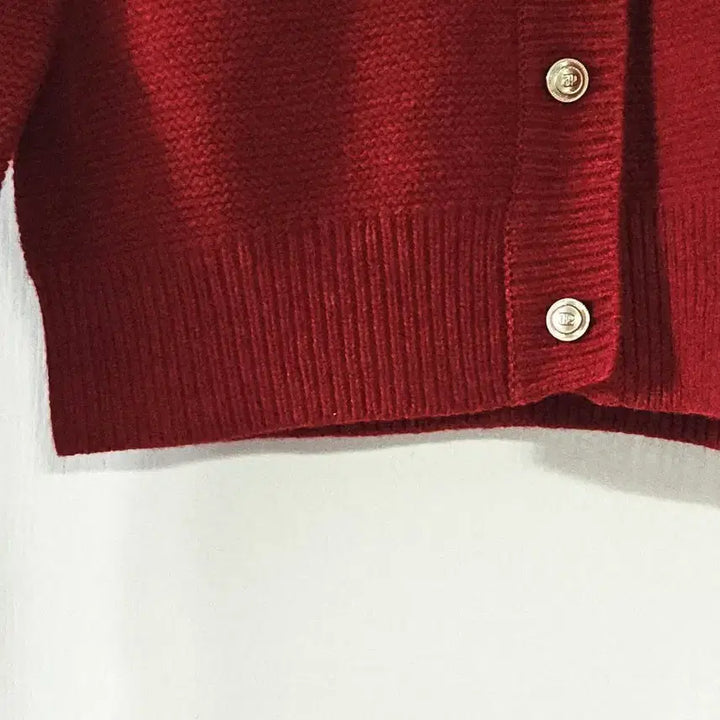 [BUNJANG] Depound Gold Button Wool Cardigan Red / (단종) 드파운드 골드 버튼 울 가디건_레드