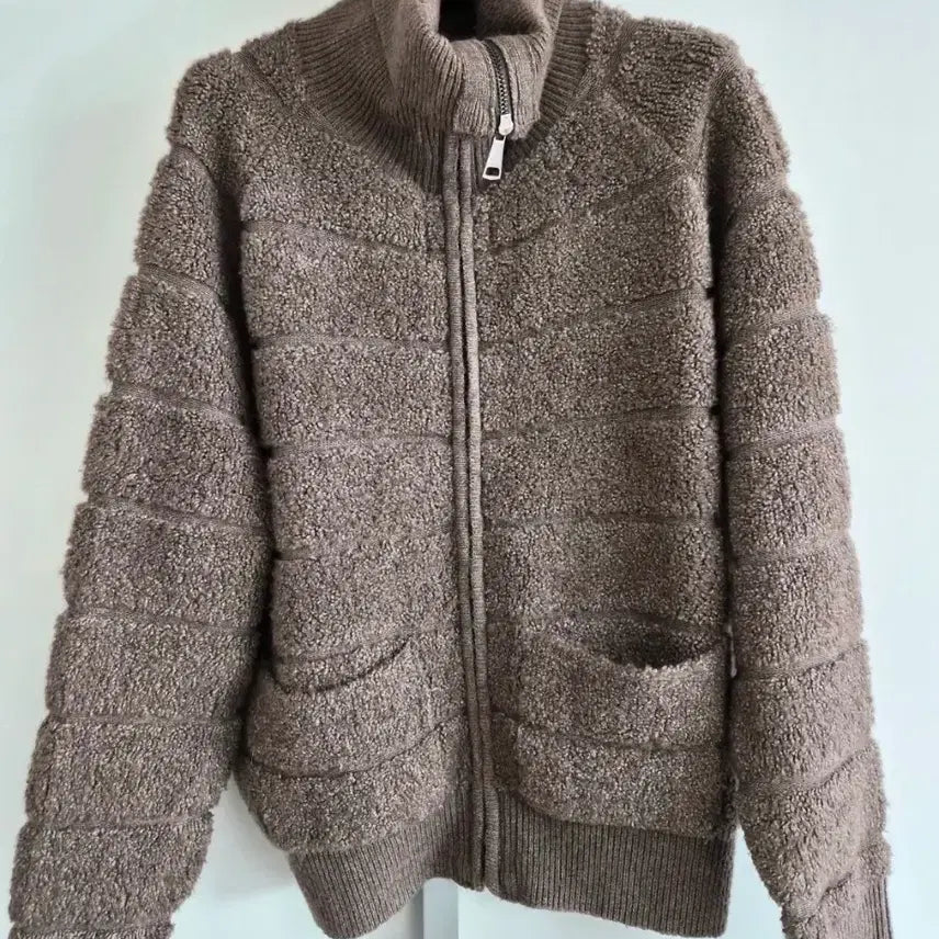 [BUNJANG] Jorjeresh Mocha Brown Wool Blend Collar Knit Jacket / 죠르쥬레쉬  울브렌드카라니트S