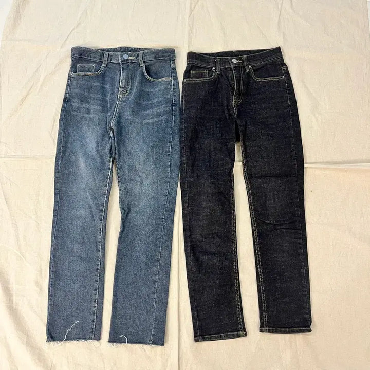 [BUNJANG] Unbranded Denim Jeans Set (26 inch) / (2벌세트) 좁은 일자핏 데님 2종 26인치