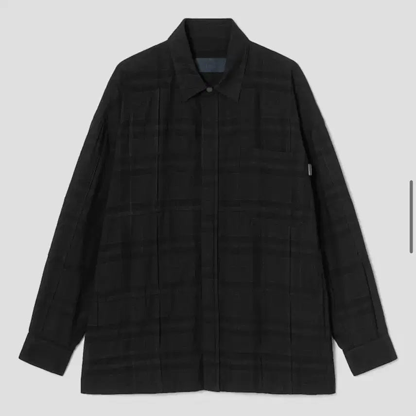 [BUNJANG] Juun.J 25FW Sophie Check Pleated Shirt - Black / 준지 25FW 소피 체크 플리티드 셔츠 - 블랙