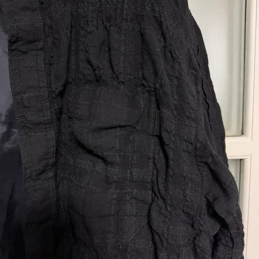 [BUNJANG] Juun.J 25FW Sophie Check Pleated Shirt - Black / 준지 25FW 소피 체크 플리티드 셔츠 - 블랙