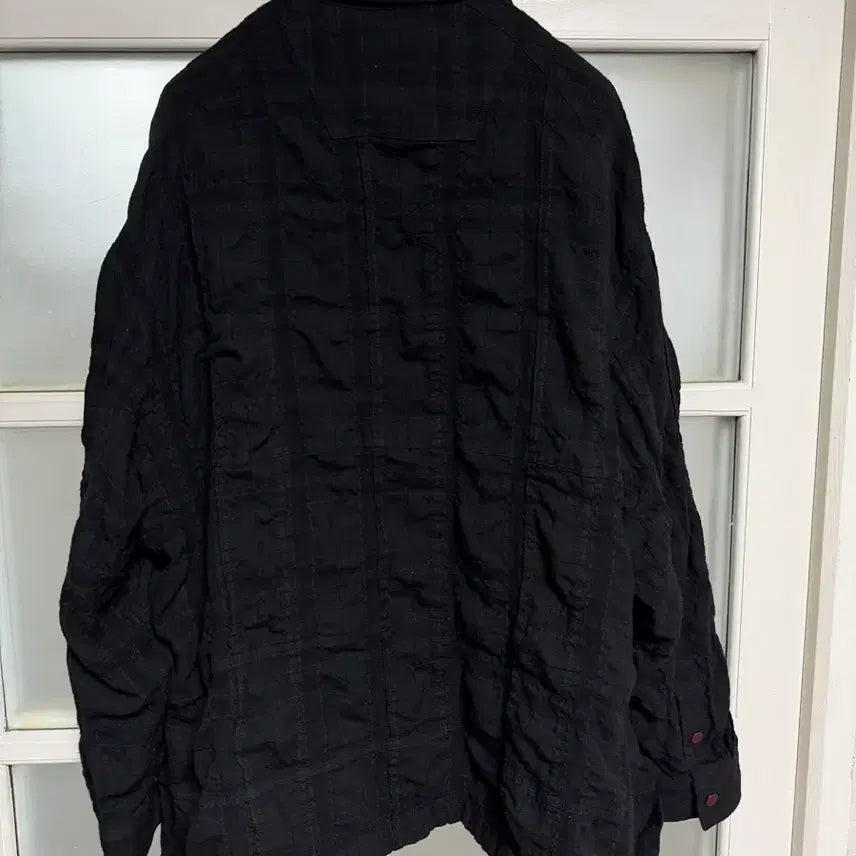 [BUNJANG] Juun.J 25FW Sophie Check Pleated Shirt - Black / 준지 25FW 소피 체크 플리티드 셔츠 - 블랙