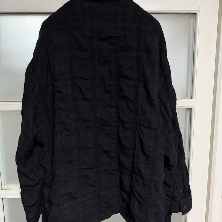 [BUNJANG] Juun.J 25FW Sophie Check Pleated Shirt - Black / 준지 25FW 소피 체크 플리티드 셔츠 - 블랙