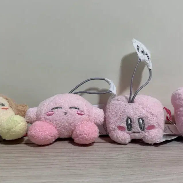 [BUNJANG] Kirby &amp; Waddle Dee Poggiri Keychain 4-Piece Bundle Set / [일괄] 별의커비 커비\웨이들디 뽀글이 키링 정품 4종 세트
