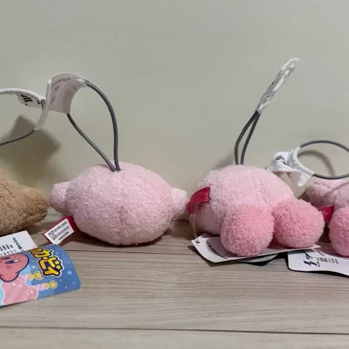 [BUNJANG] Kirby &amp; Waddle Dee Poggiri Keychain 4-Piece Bundle Set / [일괄] 별의커비 커비\웨이들디 뽀글이 키링 정품 4종 세트
