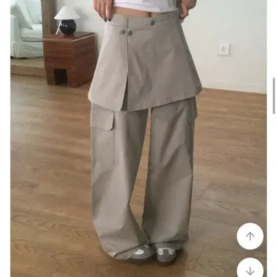 [BUNJANG] From Beginning Layered Wide Cargo Pants / 프롬비기닝 레이어드스커트팬츠 바온 와이드팬츠 카고팬츠 에프터먼데이