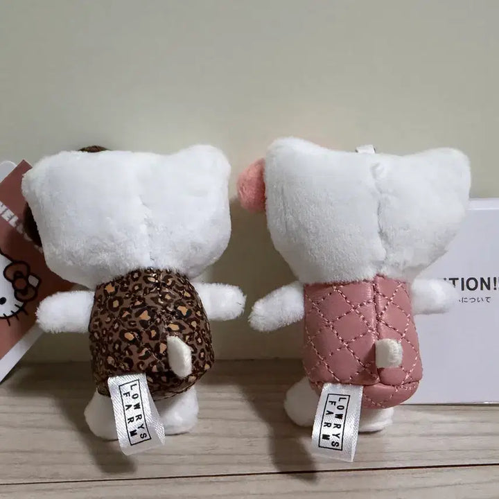 [SOLD OUT] [일괄] 로리즈팜 키티 퀼팅 호피/핑크 인형 키링 세트