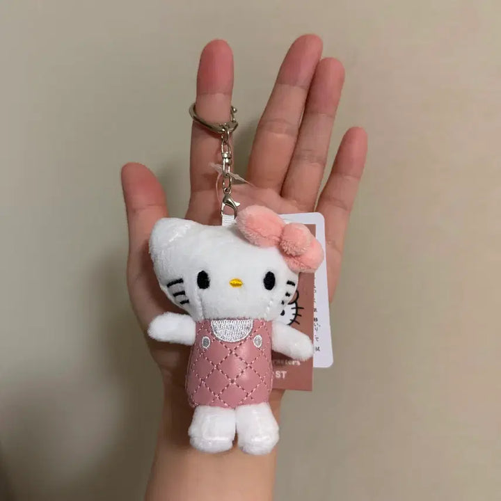 [SOLD OUT] [일괄] 로리즈팜 키티 퀼팅 호피/핑크 인형 키링 세트