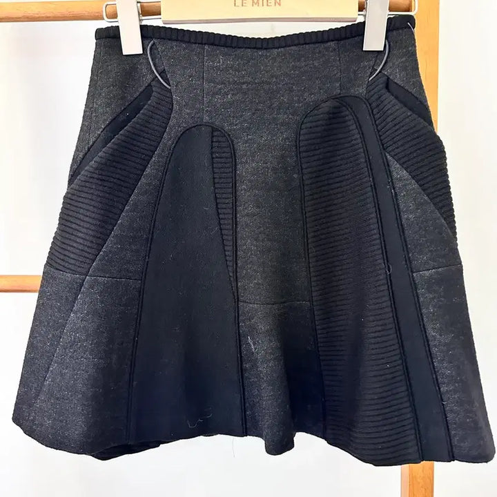 [BUNJANG] Time Charcoal Gray Wool Mini Skirt / 한섬)타임 울 차콜그레이 미니스커트