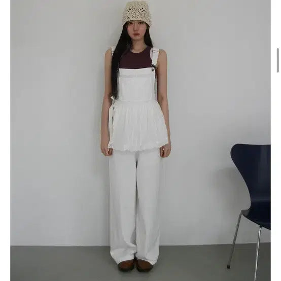 [BUNJANG] From Beginning Wide Overalls Pants Vintage Style / 프롬비기닝 와이드오버롤팬츠 멜빵바지 와이드팬츠 레이어드 모리걸 빈티지