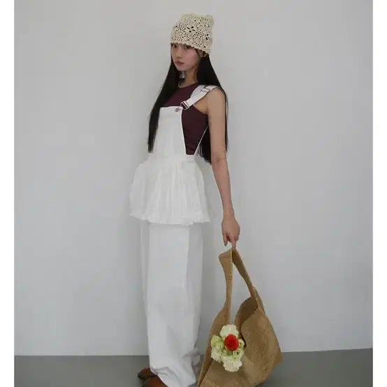 [BUNJANG] From Beginning Wide Overalls Pants Vintage Style / 프롬비기닝 와이드오버롤팬츠 멜빵바지 와이드팬츠 레이어드 모리걸 빈티지