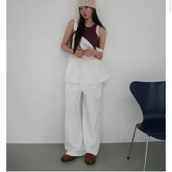 [BUNJANG] From Beginning Wide Overalls Pants Vintage Style / 프롬비기닝 와이드오버롤팬츠 멜빵바지 와이드팬츠 레이어드 모리걸 빈티지