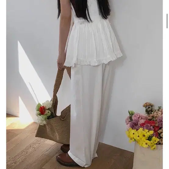 [BUNJANG] From Beginning Wide Overalls Pants Vintage Style / 프롬비기닝 와이드오버롤팬츠 멜빵바지 와이드팬츠 레이어드 모리걸 빈티지