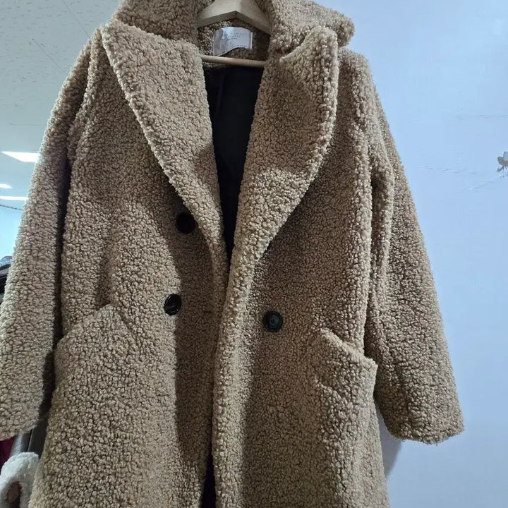 [BUNJANG] ZARA Teddy Bear Brown Short Coat M / 자라 테디베어 브라운 숏 코트 M