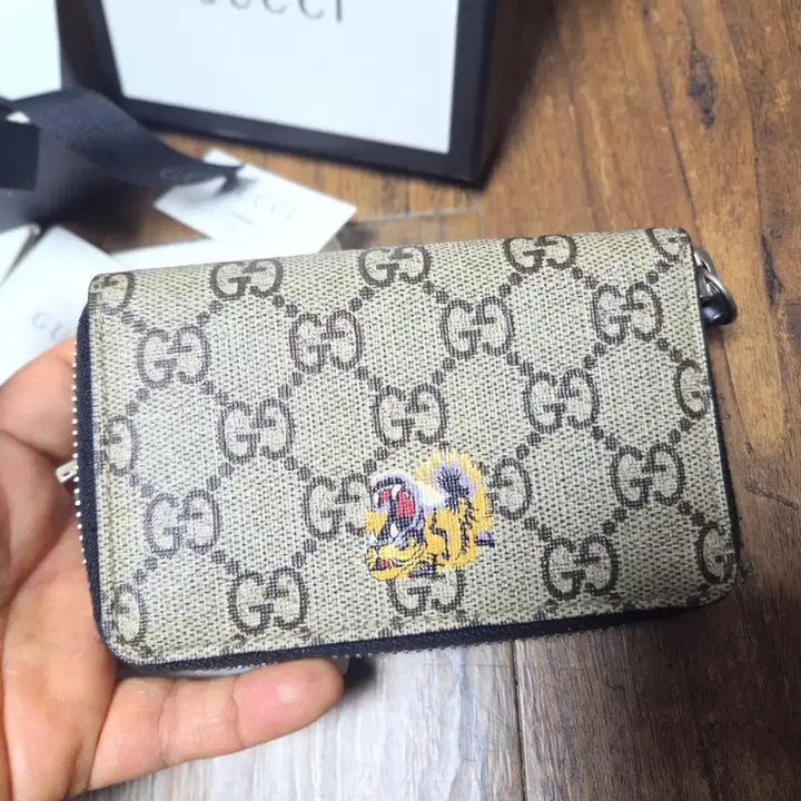 [BUNJANG] Gucci GG Supreme Tiger Bi-fold Wallet Full Set / 구찌 GG수프림 타이거 반지갑 풀세트