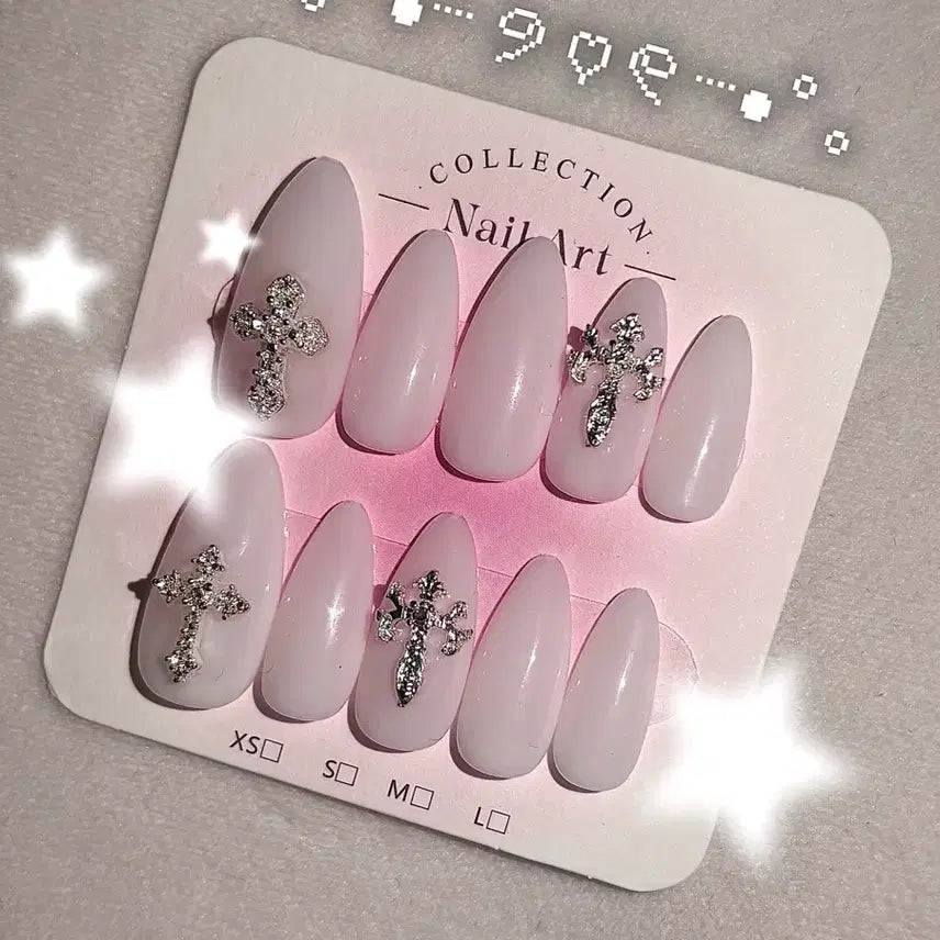 [BUNJANG] Handmade Cross Nail Tips / 십자가 수제네일팁 <3
