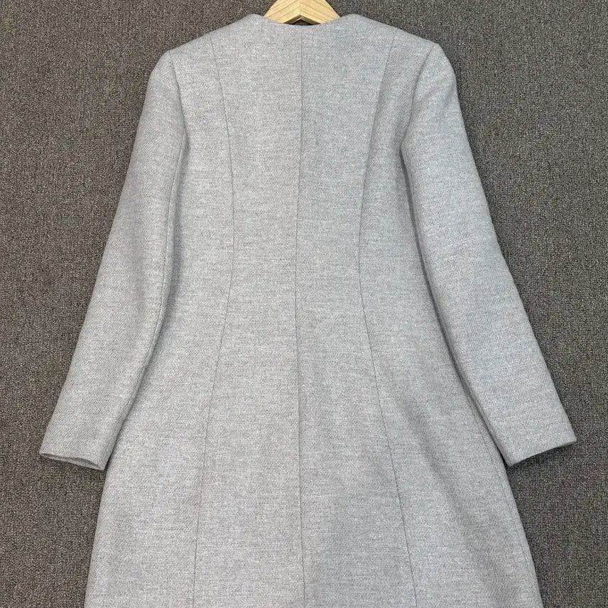 [BUNJANG] Theory No Collar Long Coat Beige / 띠어리(Theory) 노카라 롱코트 베이지