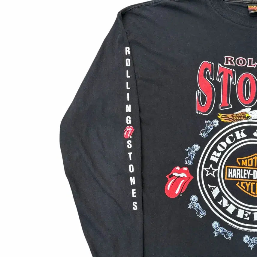 [BUNJANG] Rolling Stones Harley Davidson Vintage Long Sleeve Shirt / 빈티지 90s 롤링스톤즈x할리데이비슨 롱슬리브