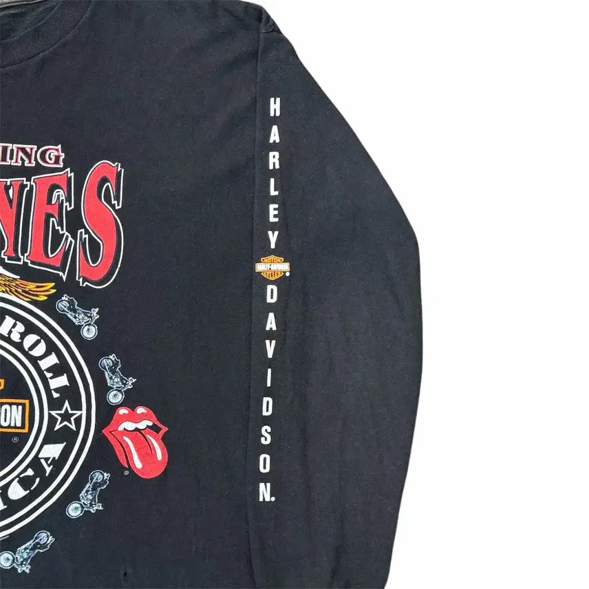[BUNJANG] Rolling Stones Harley Davidson Vintage Long Sleeve Shirt / 빈티지 90s 롤링스톤즈x할리데이비슨 롱슬리브