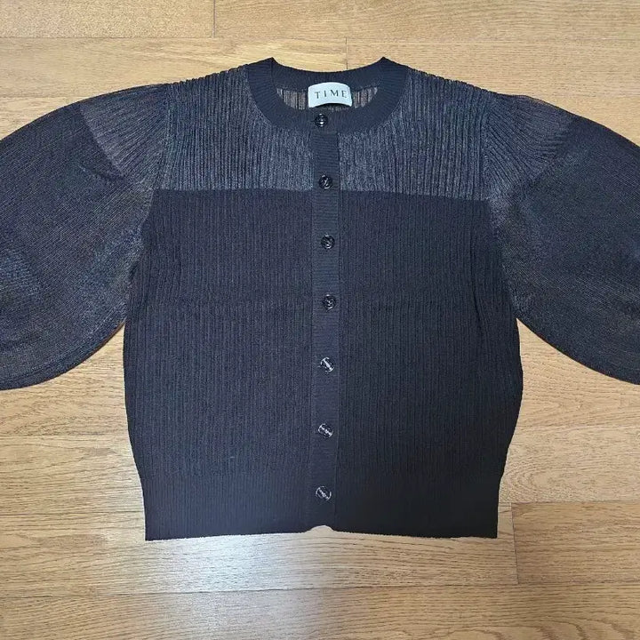 [BUNJANG] TIME See-Through Block Knit Cardigan / (새상품) 타임 시스루 블록니트가디건