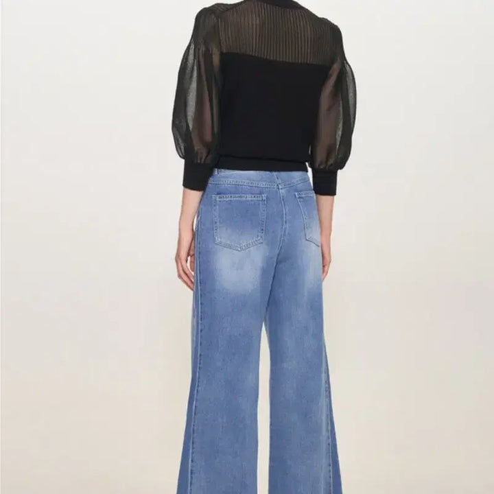 [BUNJANG] TIME See-Through Block Knit Cardigan / (새상품) 타임 시스루 블록니트가디건