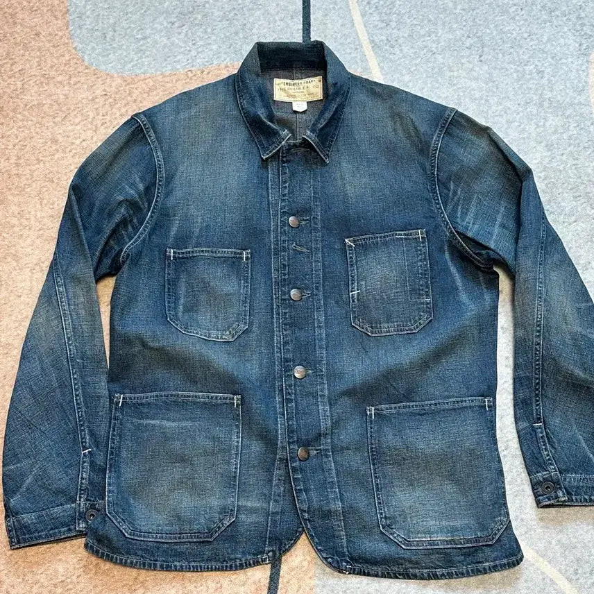 [BUNJANG] RRL Linen Denim Engineer Jacket / [L] RRL (더블알엘) 엔지니어 면 린넨 데님 자켓