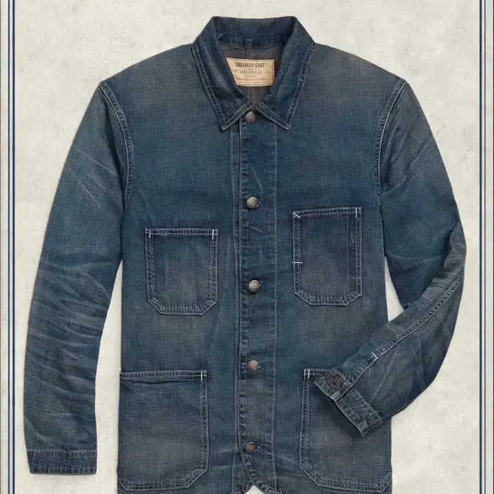 [BUNJANG] RRL Linen Denim Engineer Jacket / [L] RRL (더블알엘) 엔지니어 면 린넨 데님 자켓