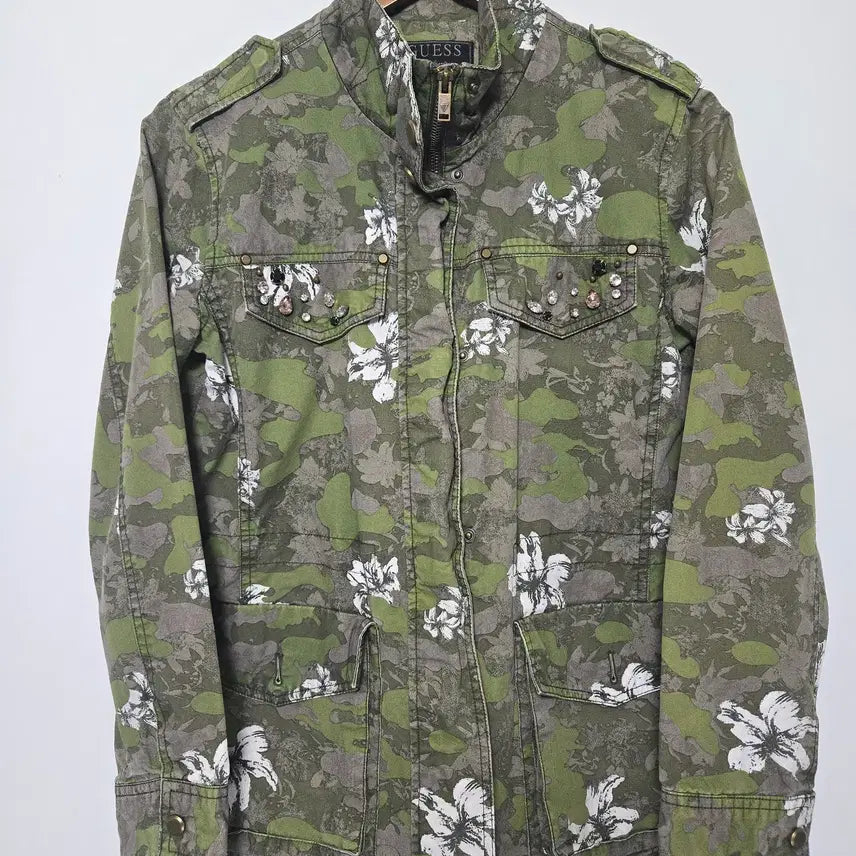 [BUNJANG] Guess Camo Jewelry Jacket / [게스] 카모 쥬얼리 야상