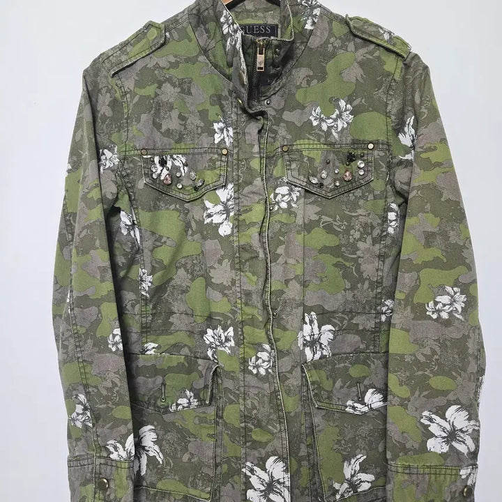 [BUNJANG] Guess Camo Jewelry Jacket / [게스] 카모 쥬얼리 야상