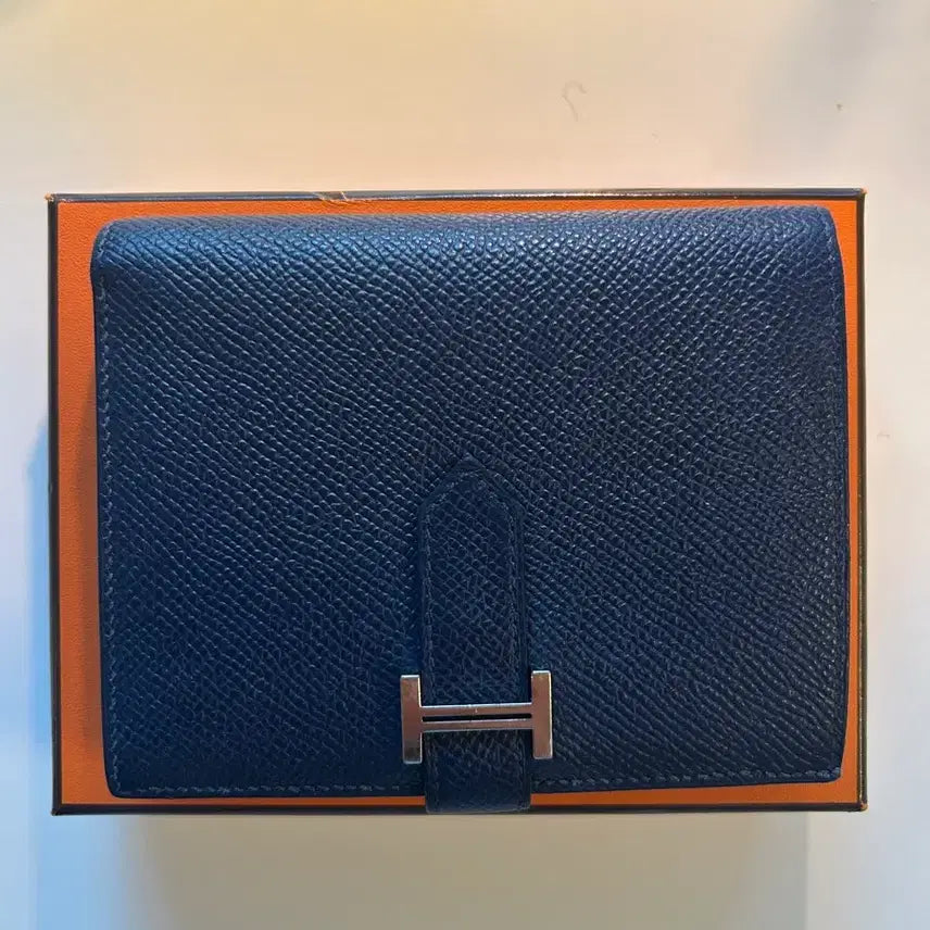 [BUNJANG] Hermes Bearn Compact Wallet Navy / 정품*에르메스 베안 콤팩트 반지갑 네이비