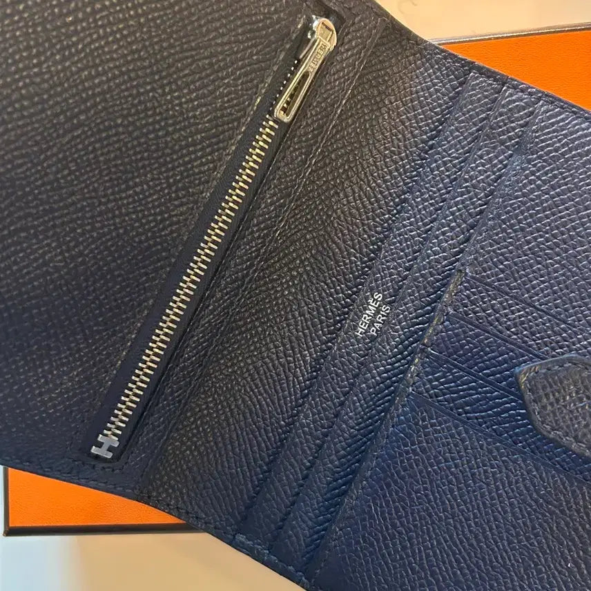 [BUNJANG] Hermes Bearn Compact Wallet Navy / 정품*에르메스 베안 콤팩트 반지갑 네이비