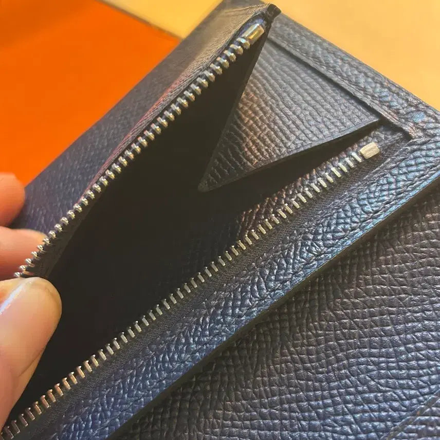 [BUNJANG] Hermes Bearn Compact Wallet Navy / 정품*에르메스 베안 콤팩트 반지갑 네이비