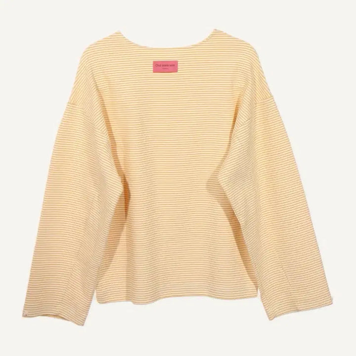 [BUNJANG] Wemeno Yellow Stripe T-Shirt / 위메농 옐로우 스트라이프 티셔츠