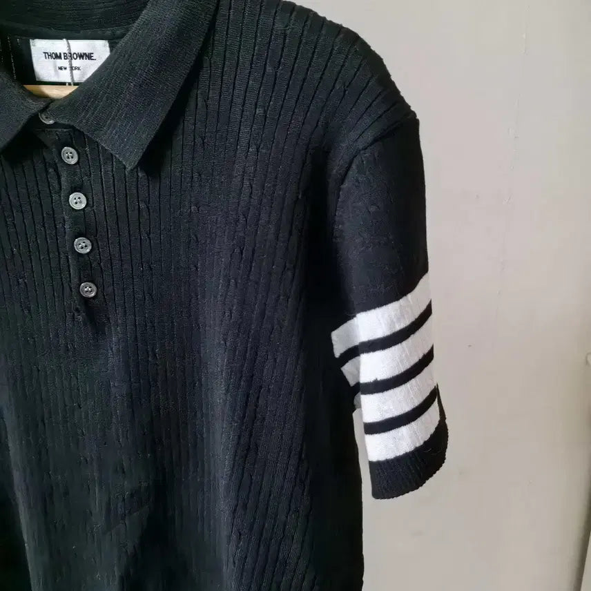 [BUNJANG] Thom Browne Black T-Shirt / [3xl] 톰브라운 블랙 반팔 티셔츠 4바 재고정리