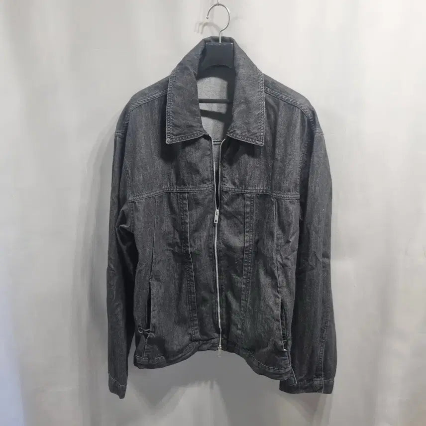 [BUNJANG] LAFUDGE STORE Black Denim Zip-Up Jacket M / 블랙 데님 집업 자켓