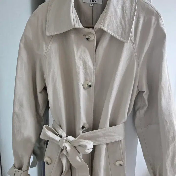 [BUNJANG] Spring Leather Trench Coat 55 Size / 봄  가죽 트렌치코트  55사이즈