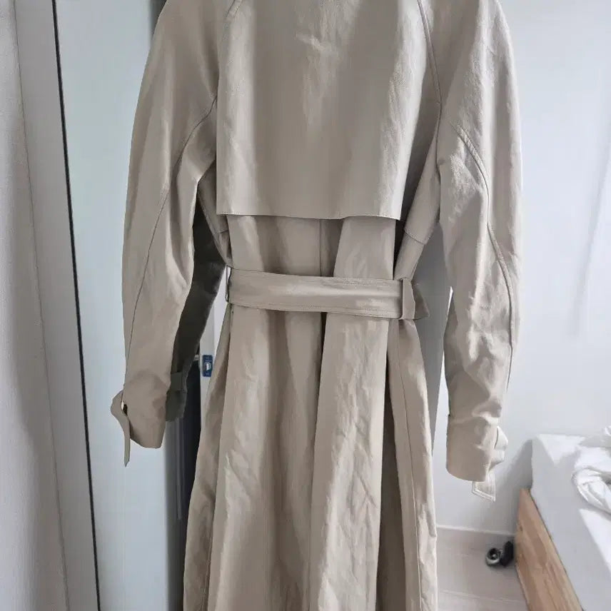 [BUNJANG] Spring Leather Trench Coat 55 Size / 봄  가죽 트렌치코트  55사이즈