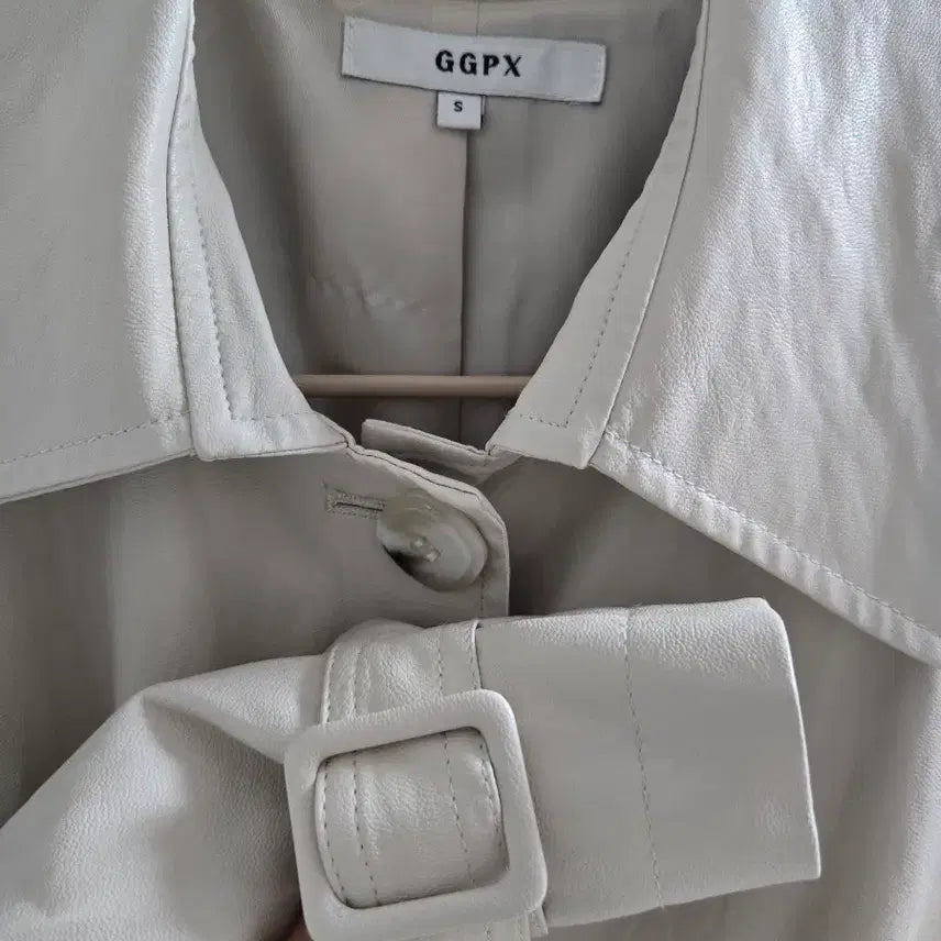 [BUNJANG] Spring Leather Trench Coat 55 Size / 봄  가죽 트렌치코트  55사이즈