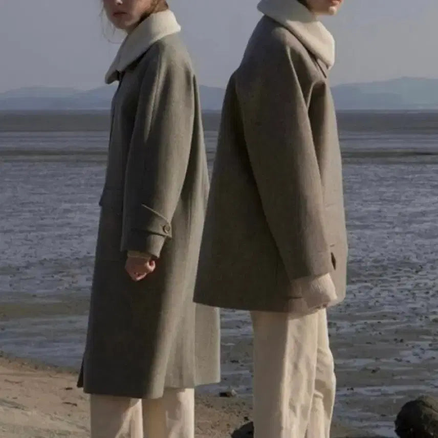 [BUNJANG] Nothing Written Oatmeal Gray Short Wool Coat / 낫띵리튼 신슐레이트 울 숏코트 오트밀그레이